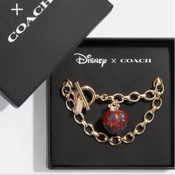 DISNEY X COACH Snow White Poision Apple Gold Bracelet Limited Edition NEW - Picture 1 of 4